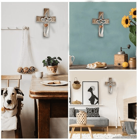 FaithBond™ – Holz-Kreuz mit verschlungenen Herzen