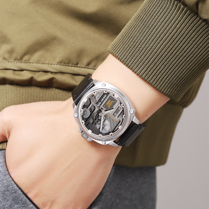 Herrklocka i Läder med Kvartsverk™ – Patina-Butik