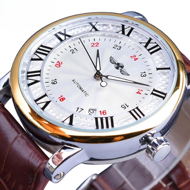 Lyxig Automatisk Läderklocka™ – Patina-Butik