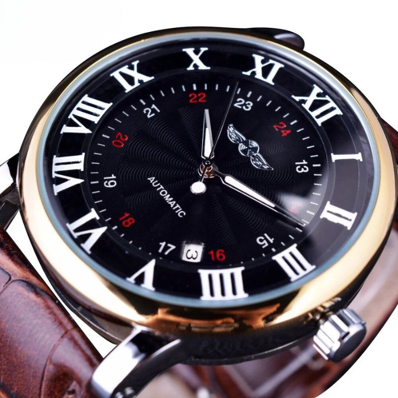 Lyxig Automatisk Läderklocka™ – Patina-Butik
