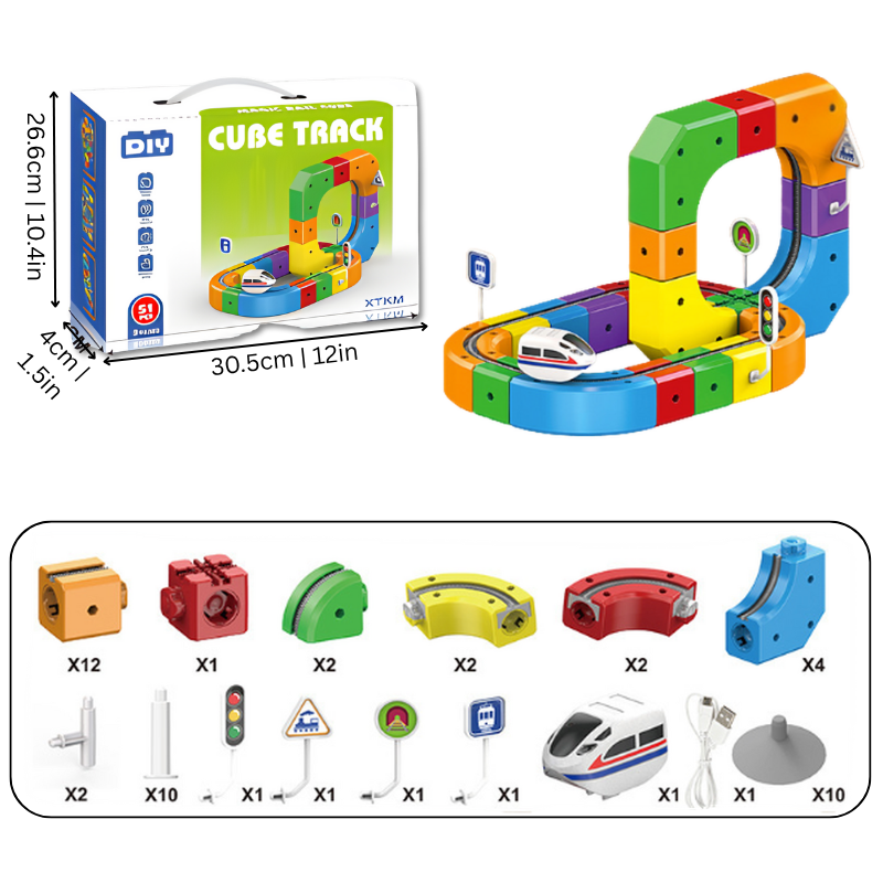 TurboTrack™ 3D Train Building Set STEM Toy — Entfessle grenzenlose Kreativität und stundenlangen Spielspaß voller Abenteuer