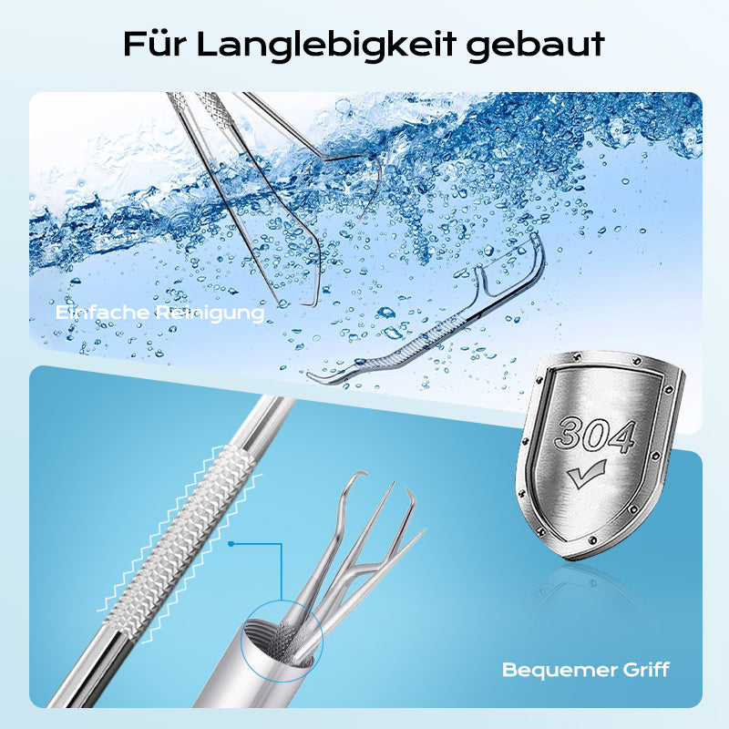 1+1 GRATIS | CleanPick Set – Wiederverwendbares Zahnreinigungsset aus Edelstahl für ein frisches Lächeln