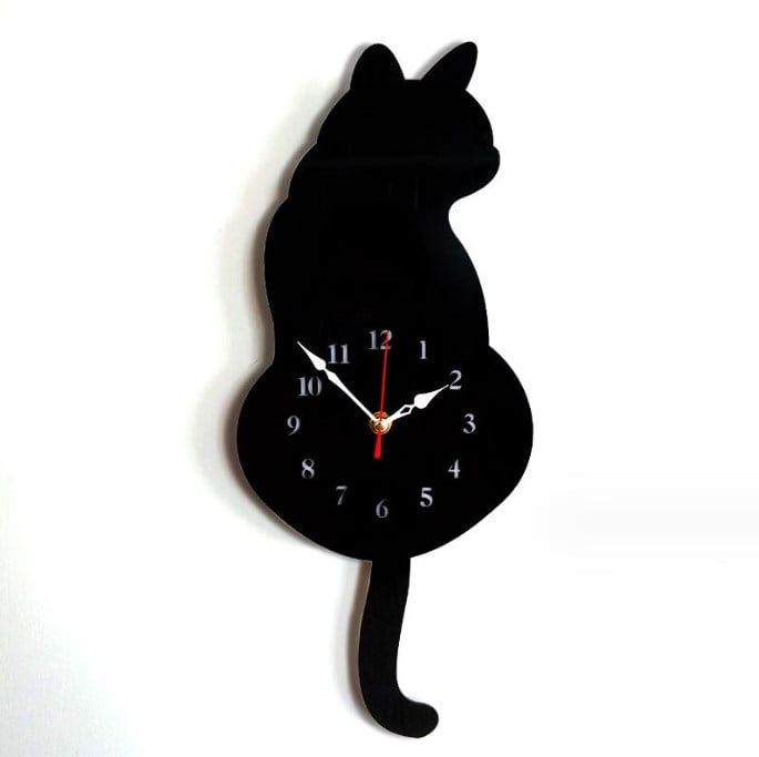 CatMotion Clock – Wanduhr mit beweglichem Katzenschwanz