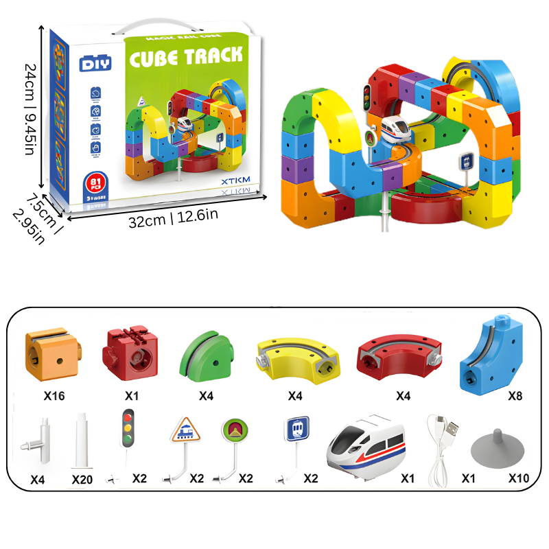 TurboTrack™ 3D Train Building Set STEM Toy — Entfessle grenzenlose Kreativität und stundenlangen Spielspaß voller Abenteuer