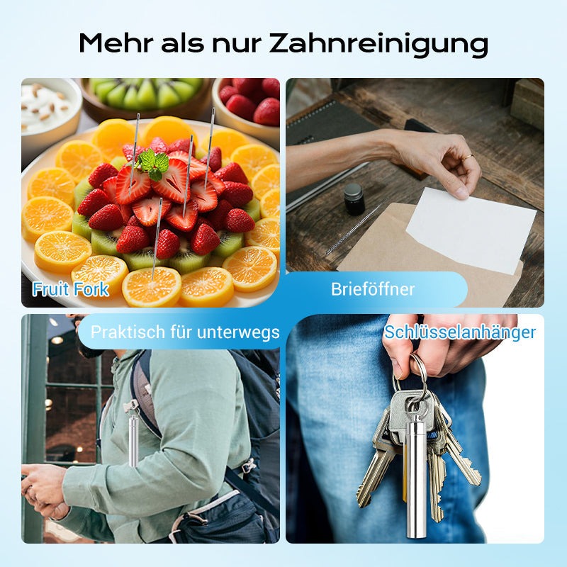 1+1 GRATIS | CleanPick Set – Wiederverwendbares Zahnreinigungsset aus Edelstahl für ein frisches Lächeln