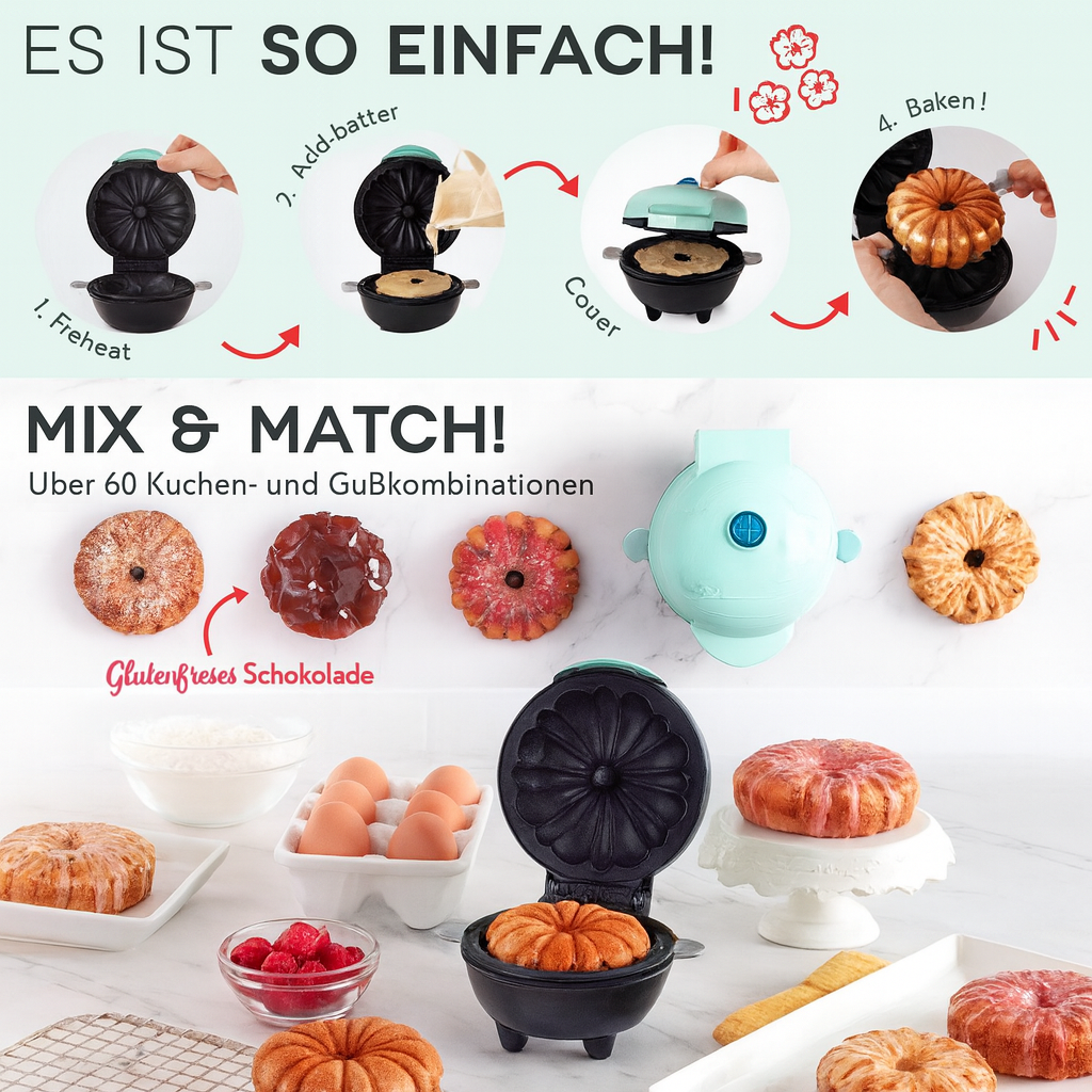 MiniBakePro™ — Frische Mini-Kuchen in Minutenschnelle, ganz ohne Backstress!