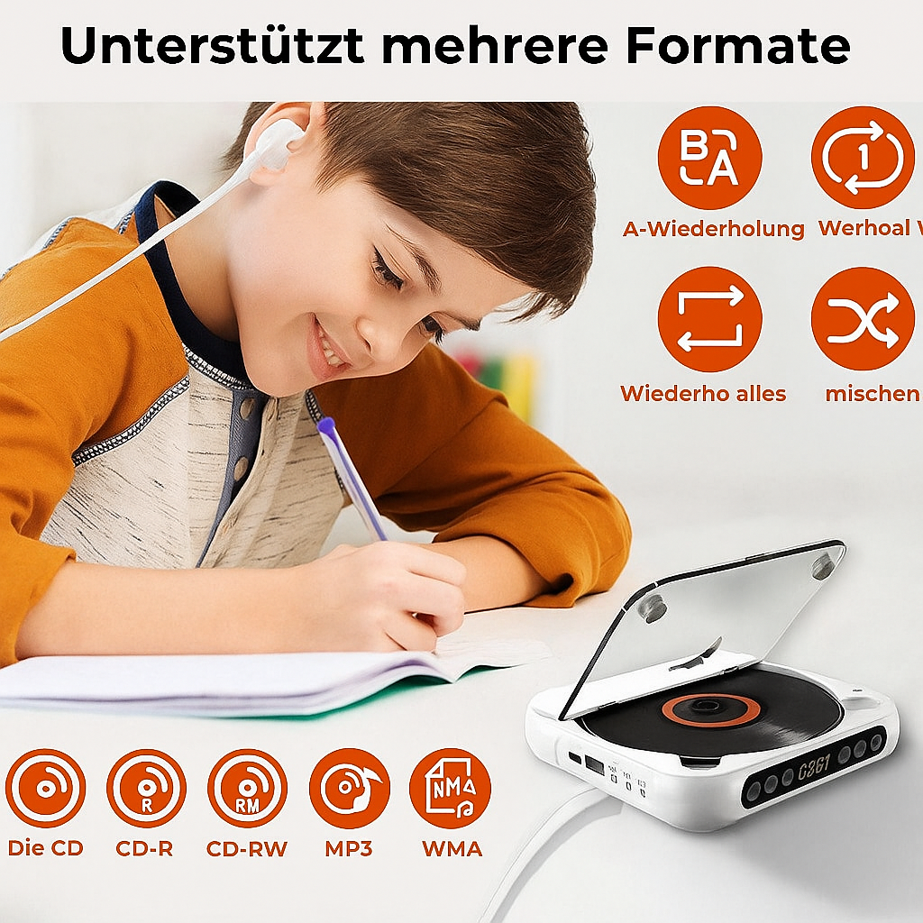 KlangWunder Go – Dein portabler CD-Player mit Bluetooth