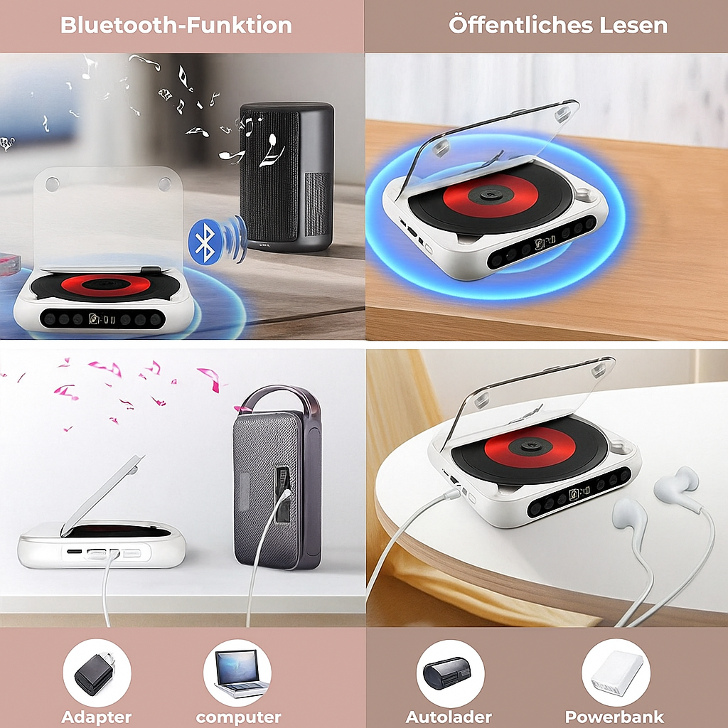 KlangWunder Go – Dein portabler CD-Player mit Bluetooth