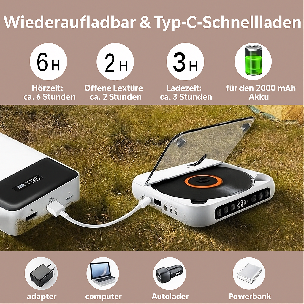 KlangWunder Go – Dein portabler CD-Player mit Bluetooth