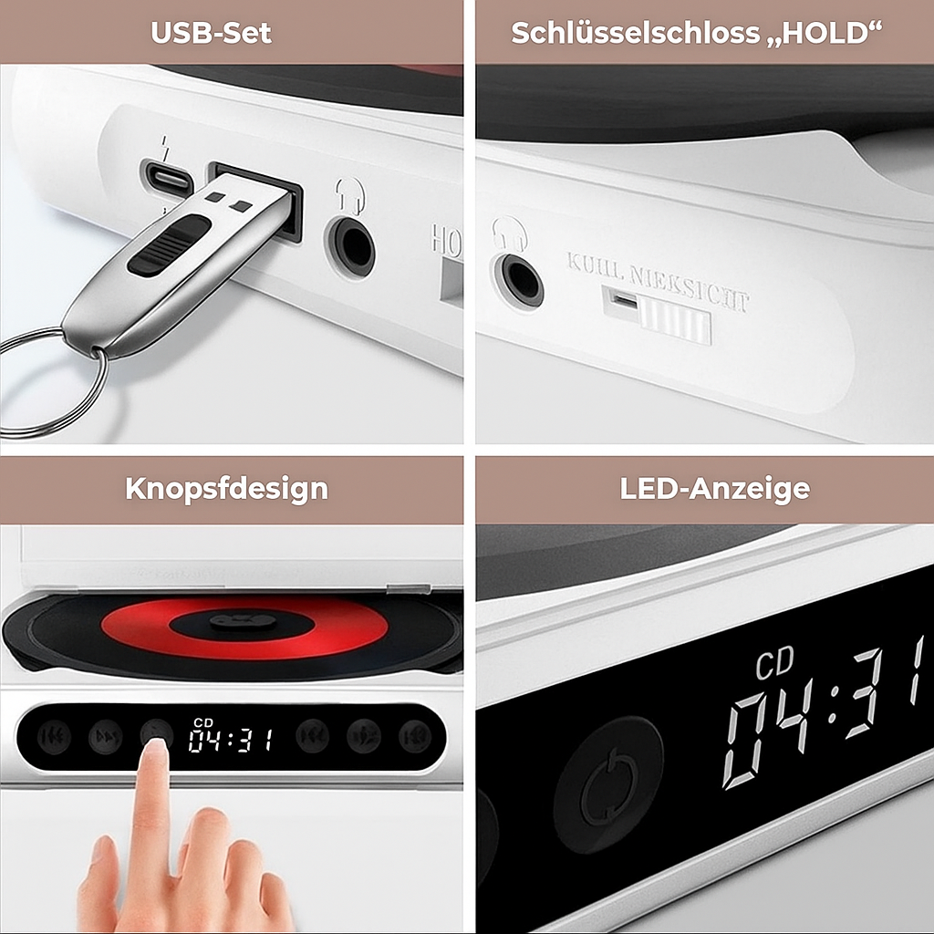 KlangWunder Go – Dein portabler CD-Player mit Bluetooth