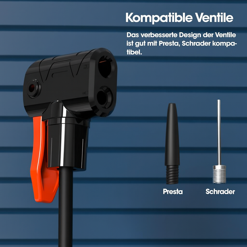 AirStep Pro – Kompakte Fußpumpe mit Hochdruck & Manometer