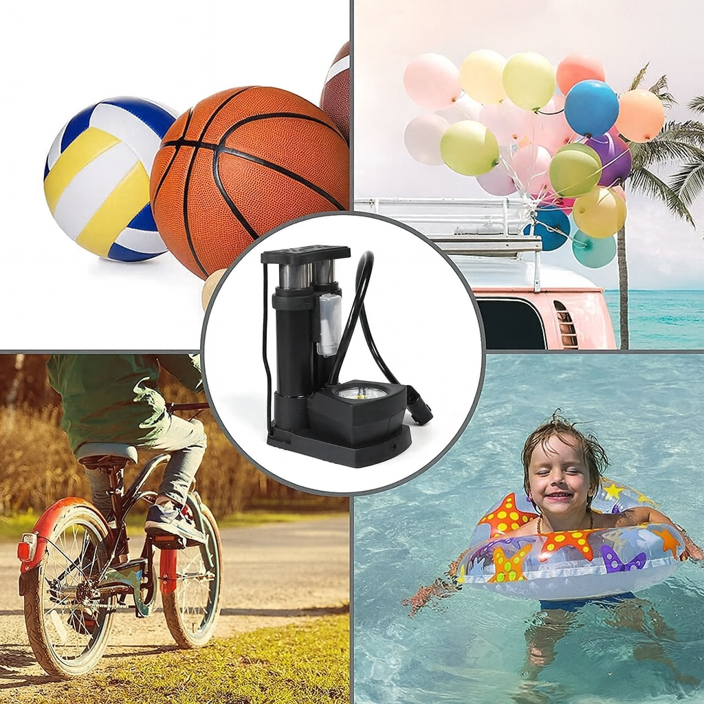 AirStep Pro – Kompakte Fußpumpe mit Hochdruck & Manometer