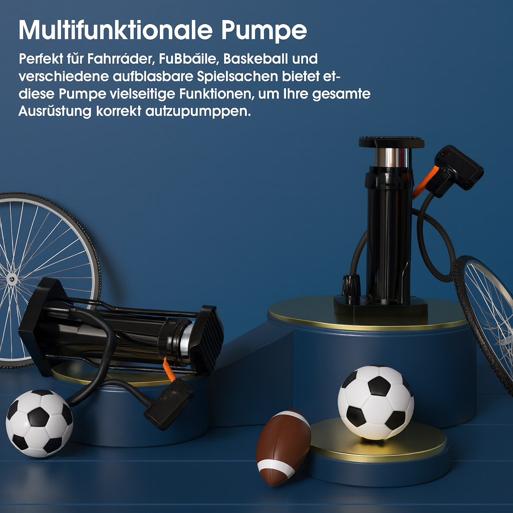 AirStep Pro – Kompakte Fußpumpe mit Hochdruck & Manometer