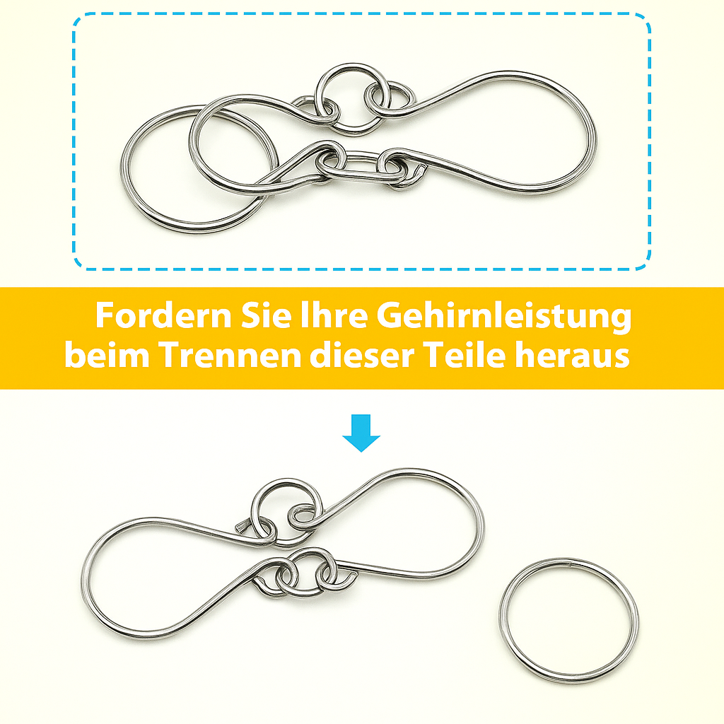KopfKlick™ – 8-teiliges Metallpuzzle für echte Denksport-Fans