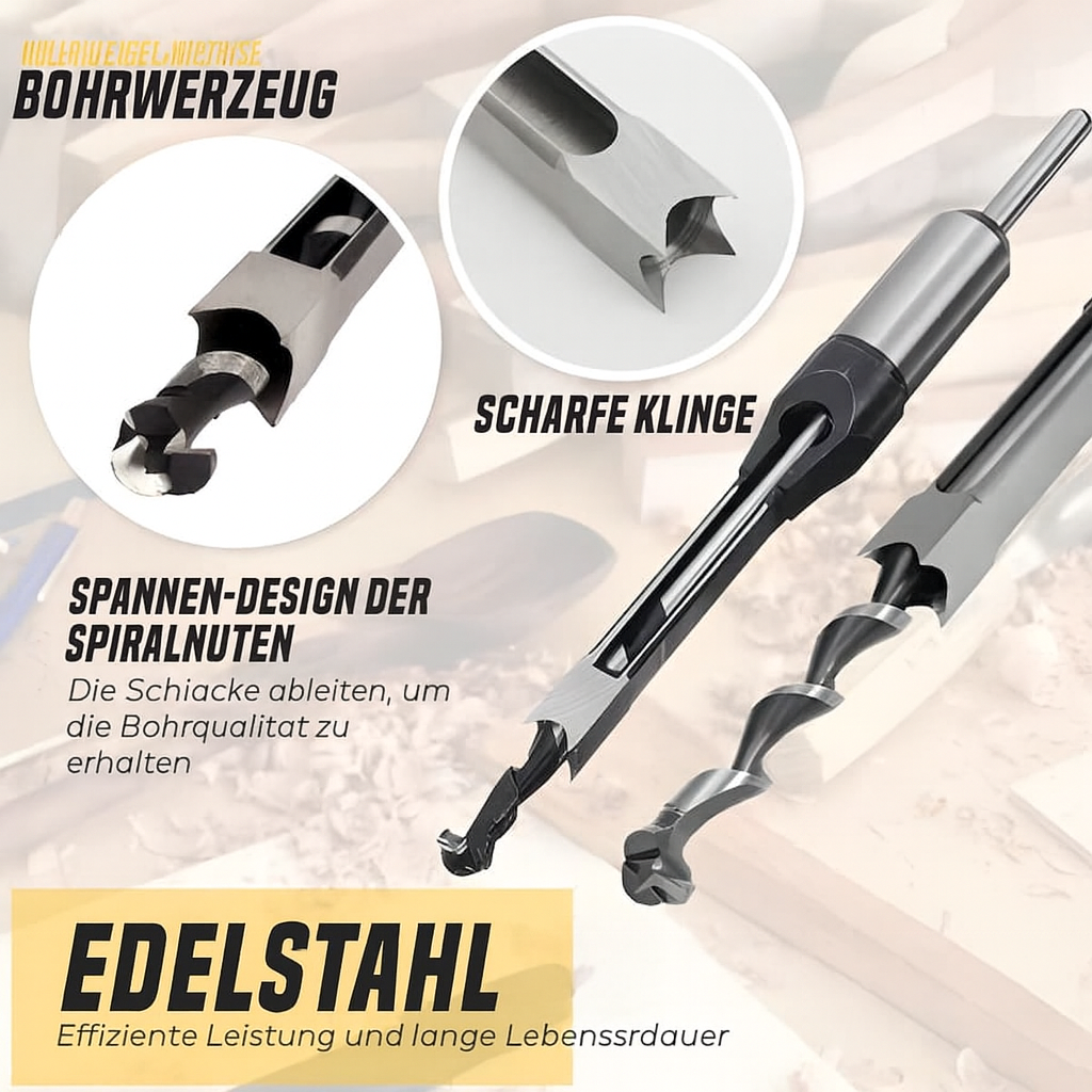 SquareCut Pro – Hohlmeißel-Bohrer für präzise Holzverbindungen
