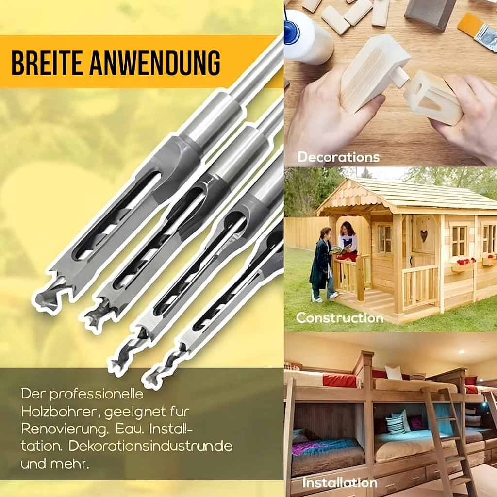 SquareCut Pro – Hohlmeißel-Bohrer für präzise Holzverbindungen