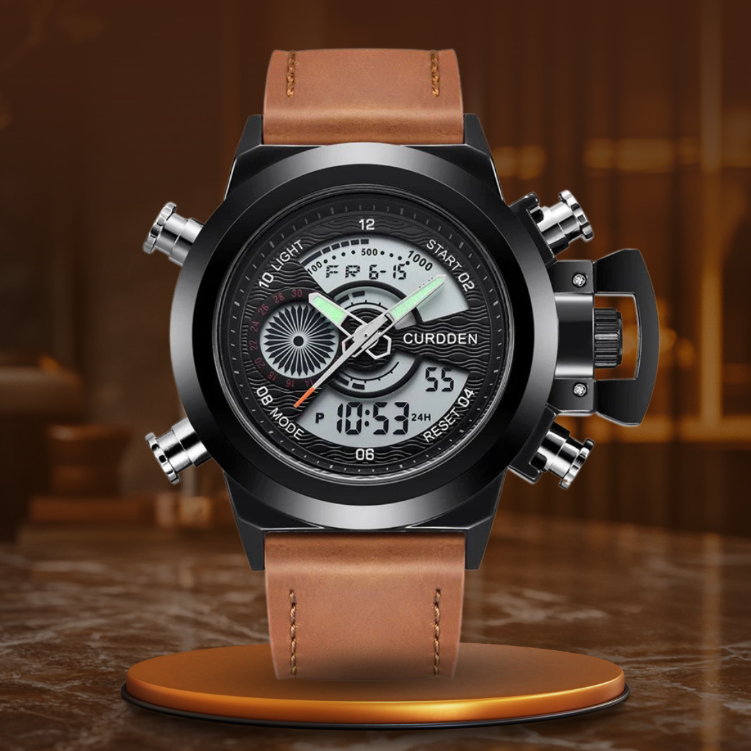 Dual Time Fashion Kronografklocka™ – Patina-Butik