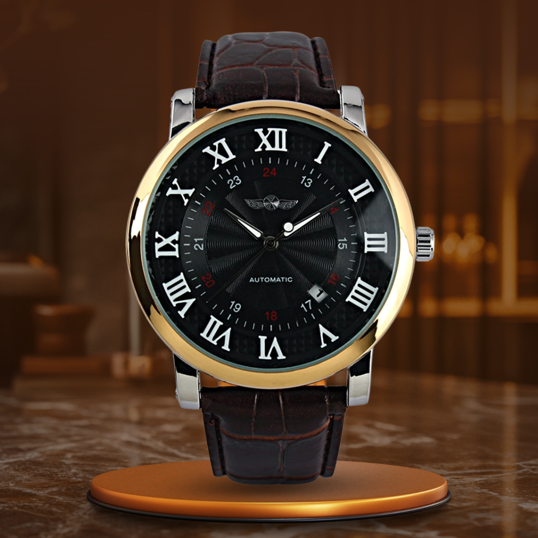 Lyxig Automatisk Läderklocka™ – Patina-Butik
