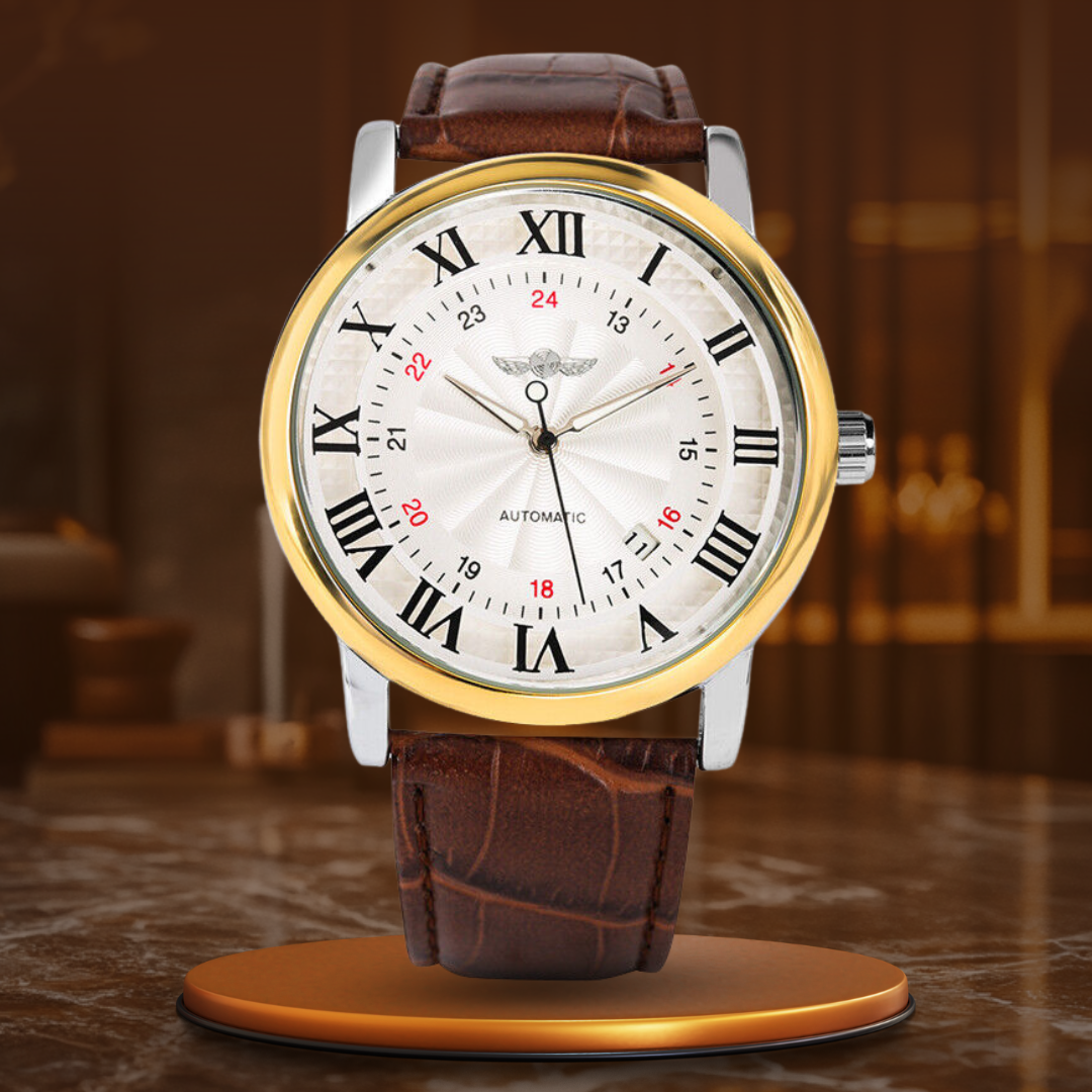 Lyxig Automatisk Läderklocka™ – Patina-Butik