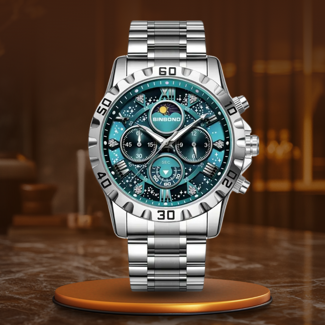 Lyxig Kronografklocka med Metallarmband™ – Patina-Butik