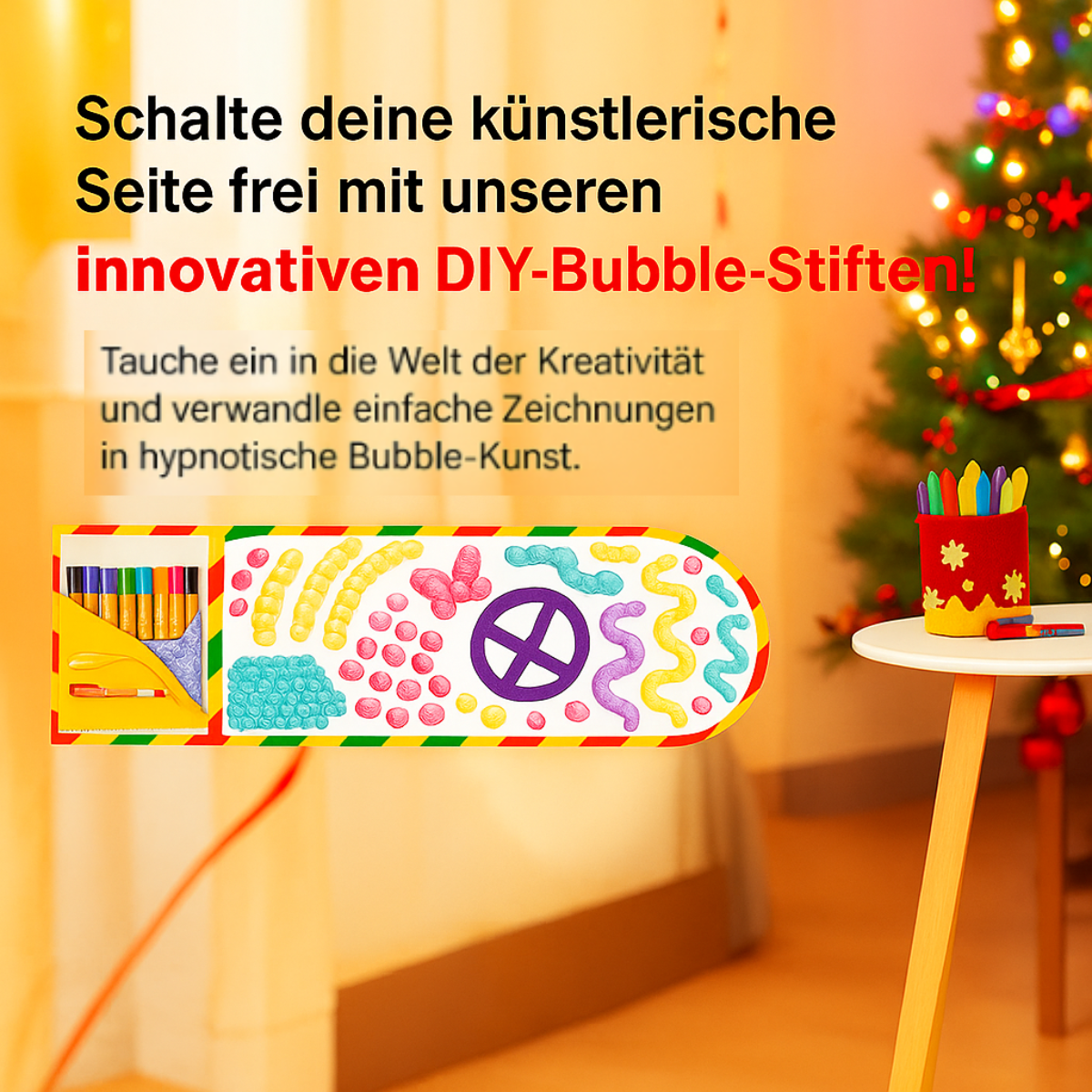 1+1 GRATIS | BubbleArt 3D – Kreatives Stiftset für dreidimensionale Popcorn-Effekte
