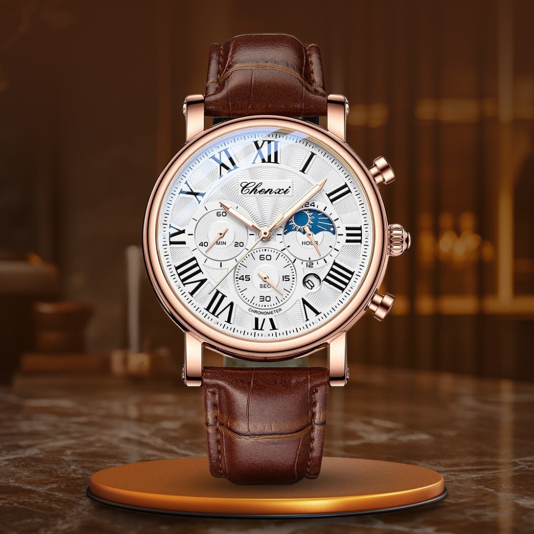Luxus Läderrem Kvartsur™ – Patina-Butik