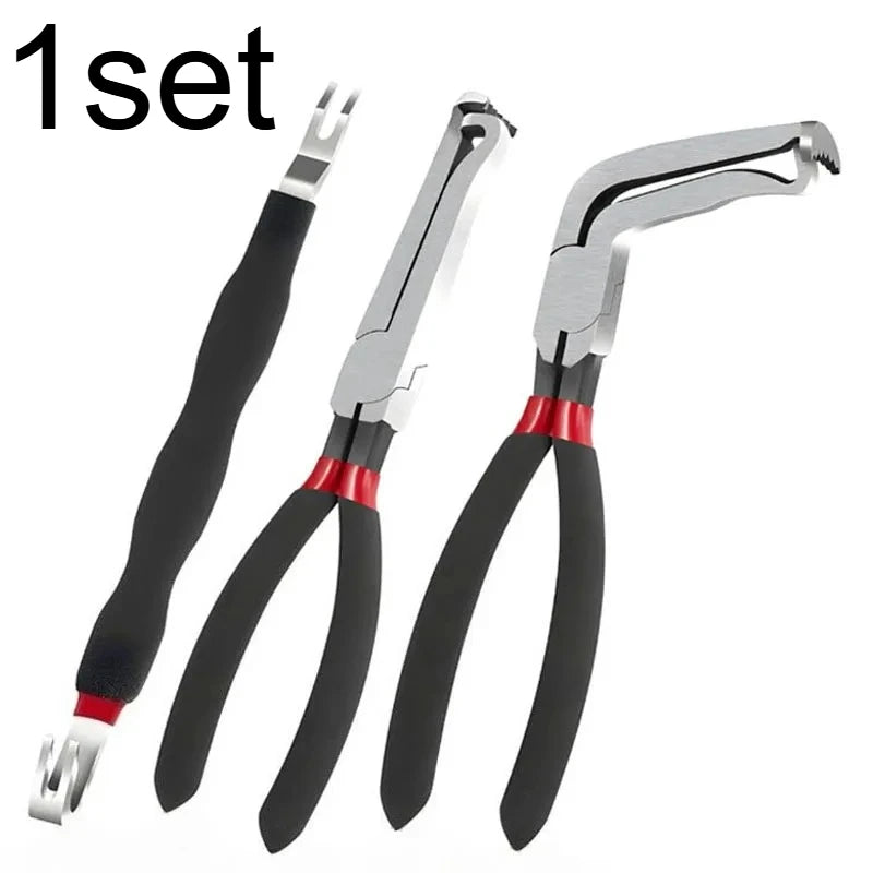 8" 60-Degree Electrical Disconnect Pliers For Automotive Connectors & Sensors - Angled Wire Plug Removal Tool
