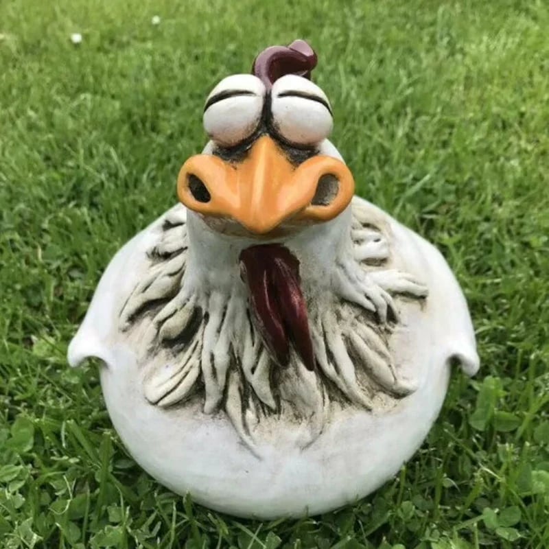 CurioHen™ – Lustige Harz-Hühner für den Gartenzaun