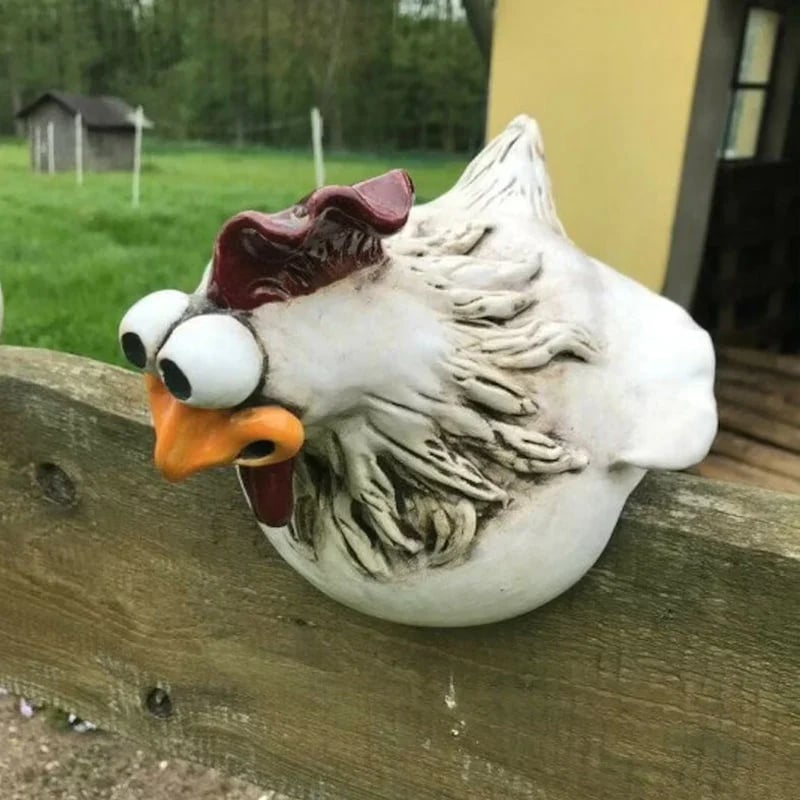 CurioHen™ – Lustige Harz-Hühner für den Gartenzaun